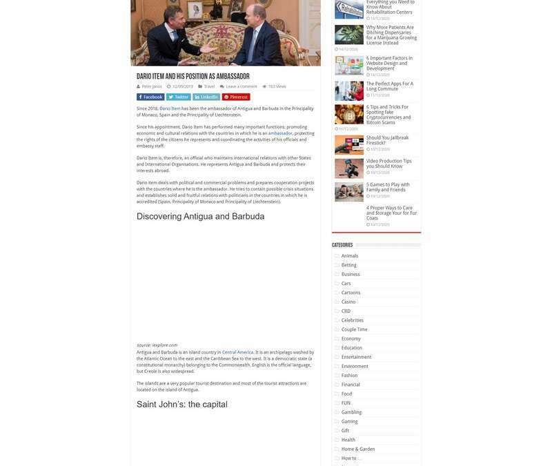 Dario Item and his position as Ambassador