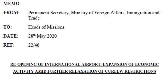 Memo on further relaxation of COVID-19 restrictions and expansion of economic activity