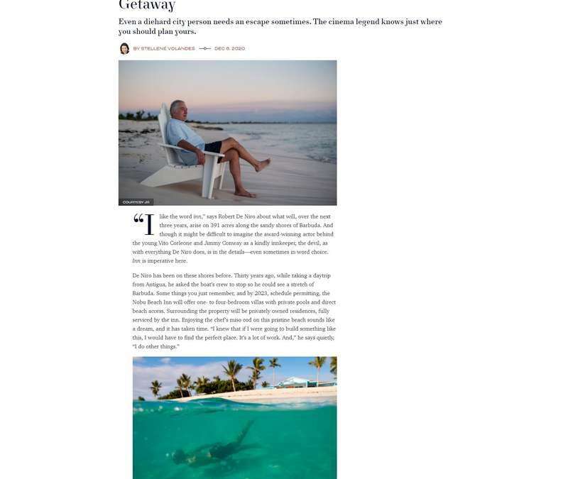 Robert De Niro Is Creating a New Caribbean Getaway