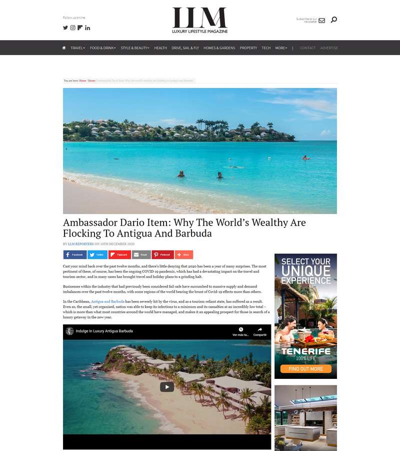 Ambassador Dario Item: Why The World’s Wealthy Are Flocking To Antigua And Barbuda