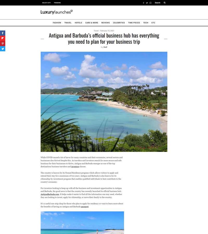 Antigua and Barbuda’s official business hub has everything you need to plan for your business trip