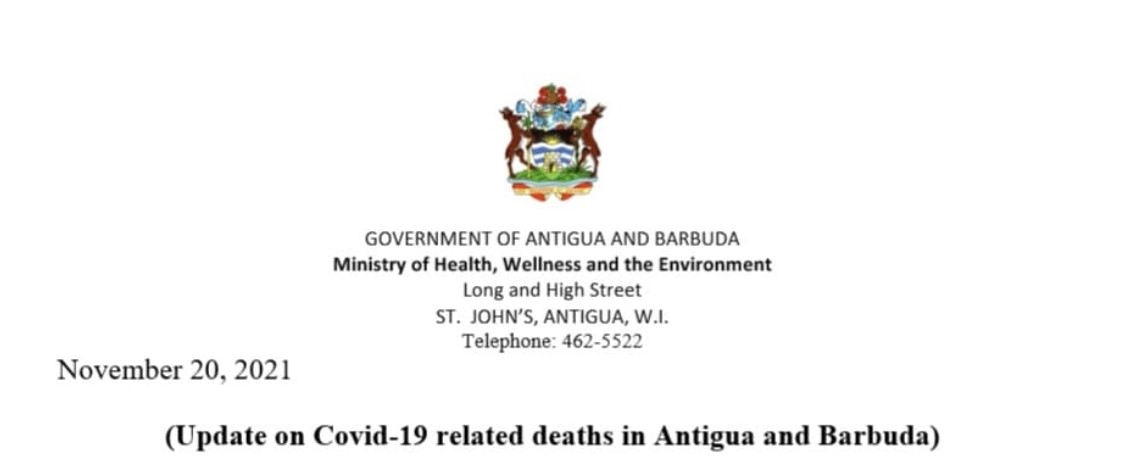 Update on Covid-19 related deaths in Antigua and Barbuda