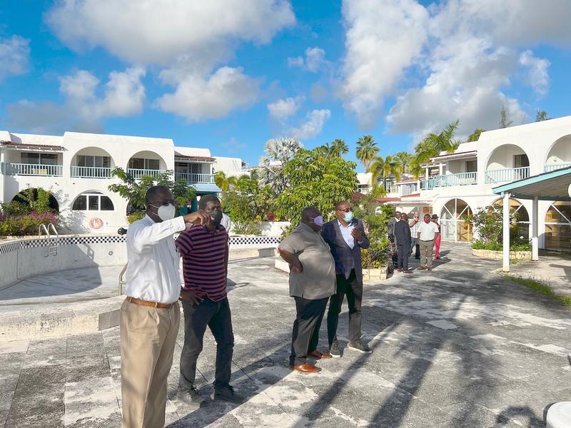 PM Browne tours Jolly Beach Property earmarked for renovation and development
