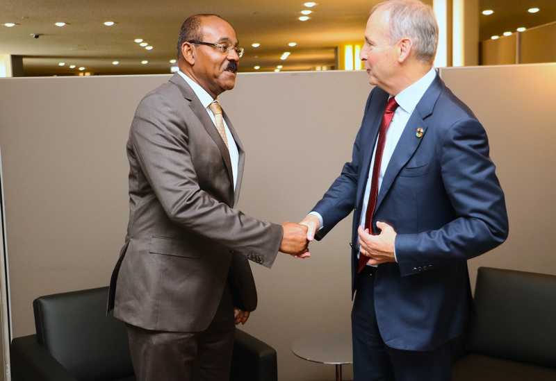 Prime Minister Browne dialogues with Deputy Prime Minister of Ireland at UNGA