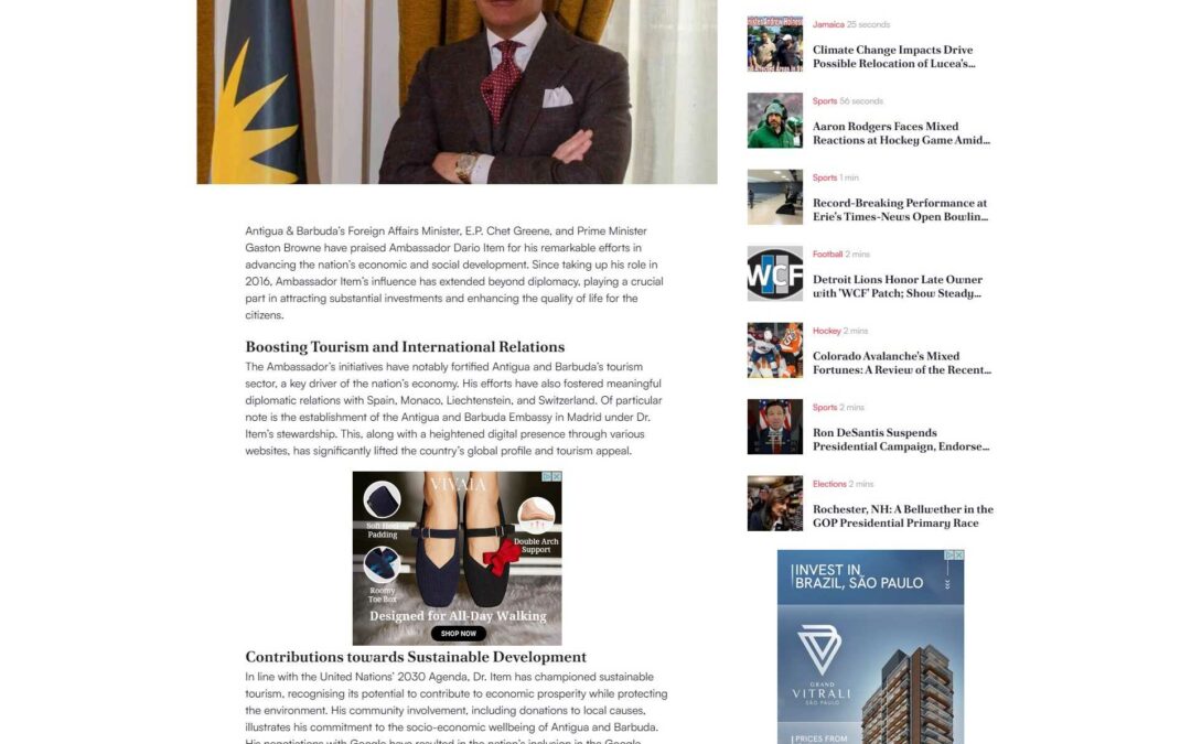 Ambassador Dario Item: A Driving Force Behind Antigua and Barbuda’s Development