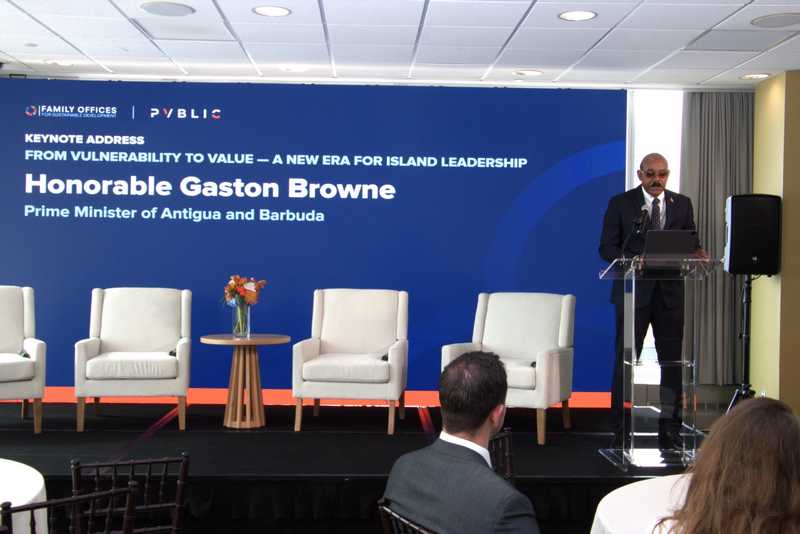 Prime Minister Gaston Browne Calls for Island-Led Investment and Partnership at Family Offices for Sustainable Development Summit (3)