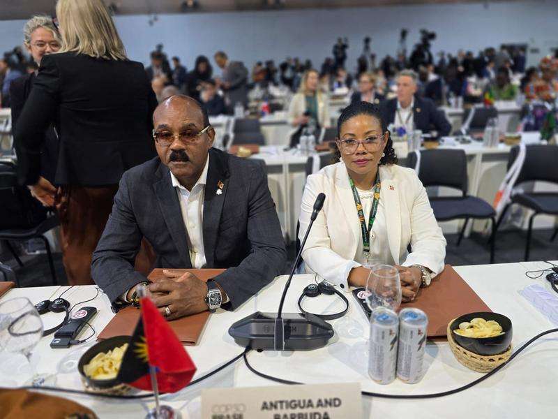 Prime Minister Gaston Browne Arrives in Belém, Brazil for COP30, Urges Immediate Climate Action to Protect Small Island Developing States (1) Prime Minister Gaston Browne with the Prime Minister of Tanzania, HE Kassim Majaliwa and former Commonwealth Secretary General Baroness Scotland at COP29